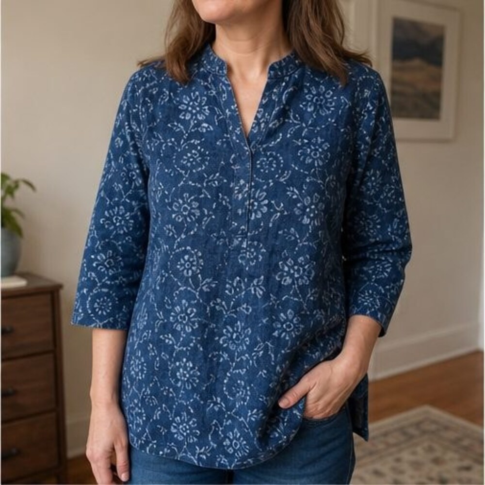 Teal Ruffle Blouse - Picture 2 of 6